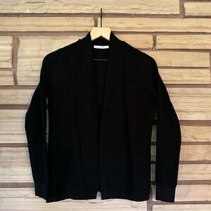 Waffle Knit Black Cardigan